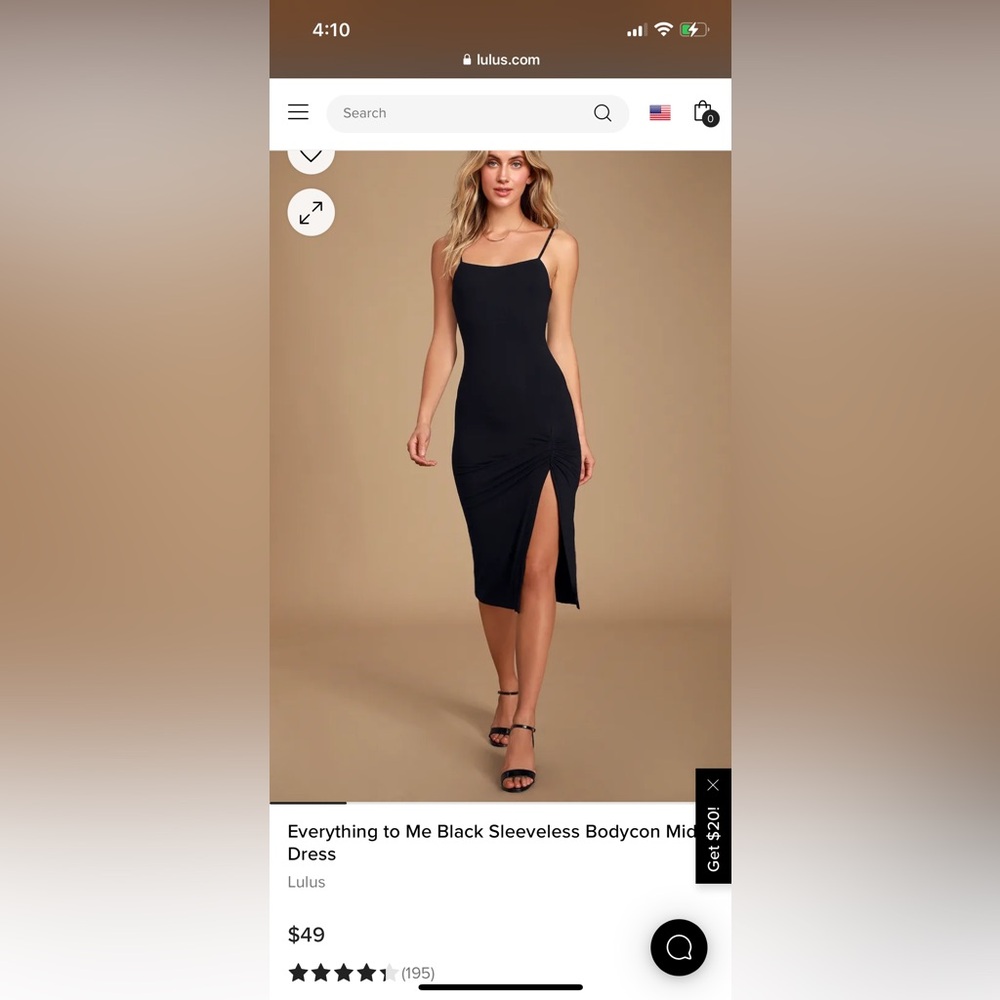 Lulus - Everything to Me Black Sleeveless Bodycon Midi Dress - Black - XS